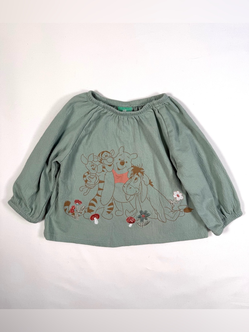 DISNEY Baby Winnie The Pooh Tigger Eeyore Piglet Peasant Top 6-9M Cottagecore